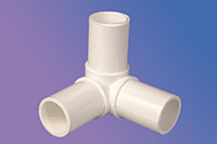 1-1/4" White Internal 3-Way Elbow