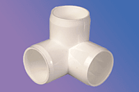 1-1/4" White External 3-Way Elbow