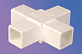 1-1/2" White Internal Square Cross